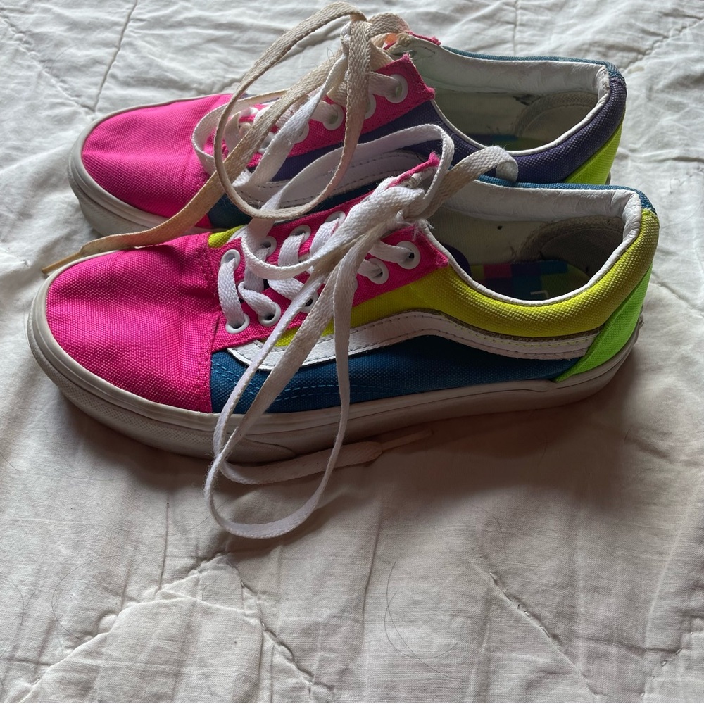 Vans Women's Sneakers -‎ Pink, Blue, Neon Green
